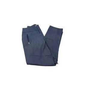 Fancy Denim Jeans Pants Flat Front Vertical Zip Side Pocket Wide INdie Sz S